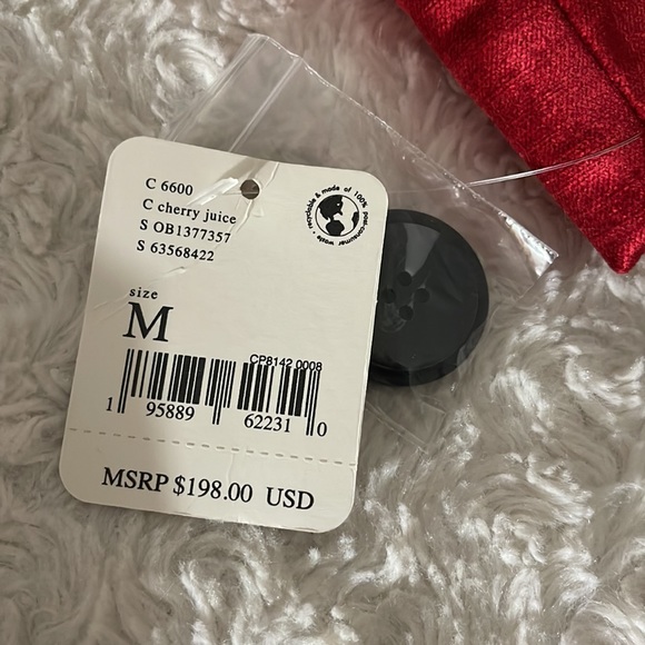 FREE PEOPLE Ashby Brushed Velvet Holiday Christmas Red Blazer Oversized Size M - Picture 12 of 16